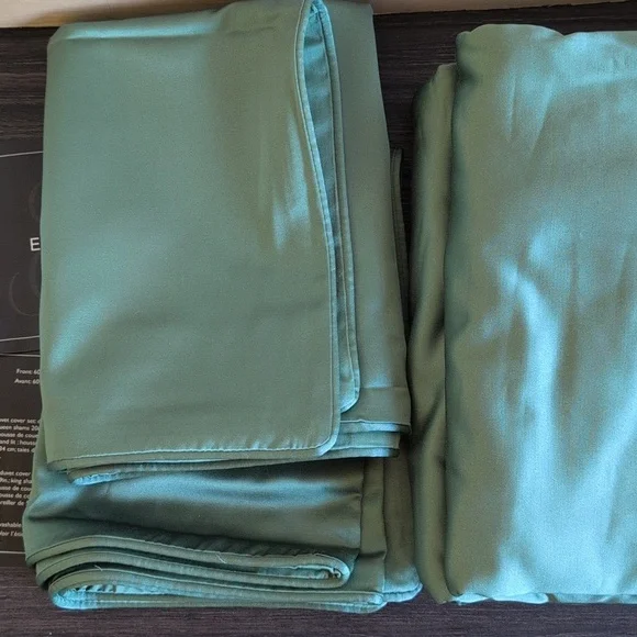 Ethan Allen Queen Duvet And Shams Set Salena Duvet Cover Set F/Q Size Sage Green - Picture 5 of 7